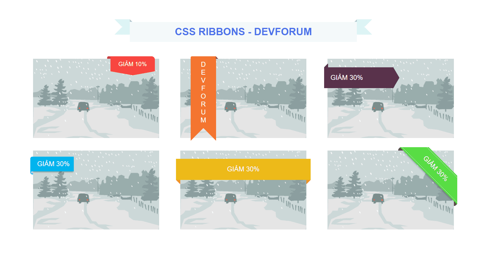 CSS Ribbons Sale label by DevForum
