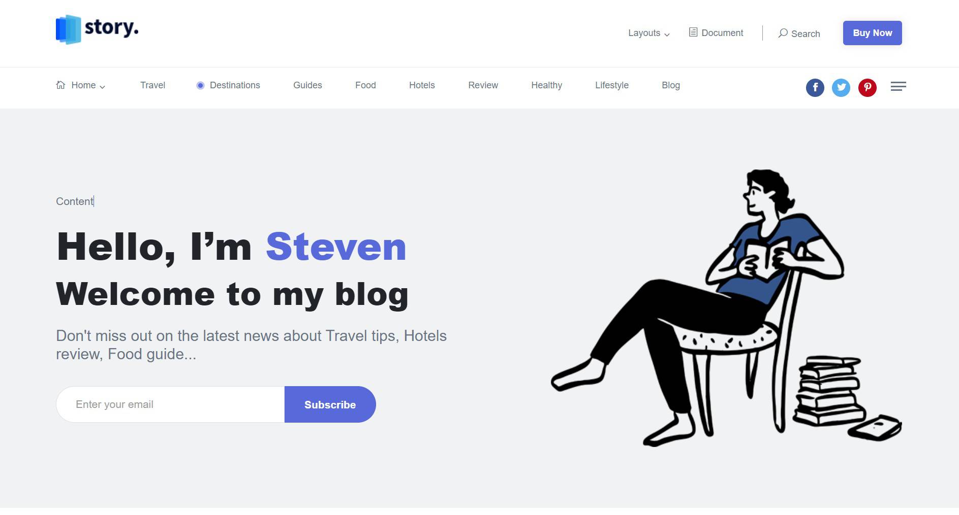 Stories Personal Blog Template