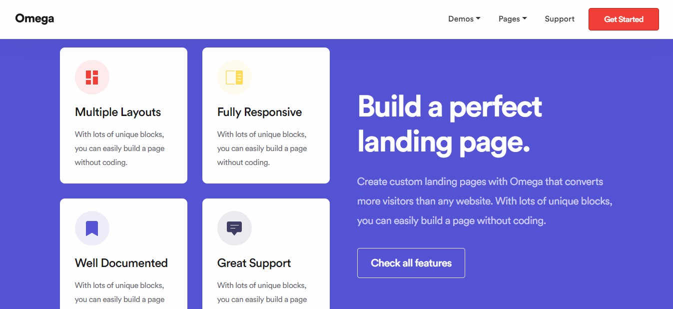 Omega - Landing Page Template